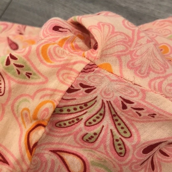 Zara Orange Paisley Open Back Cutout Flare Bell Long Sleeve Top L - Picture 9 of 15